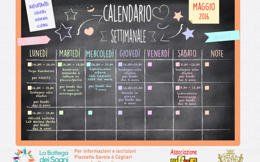 La Bottega: Calendario maggio